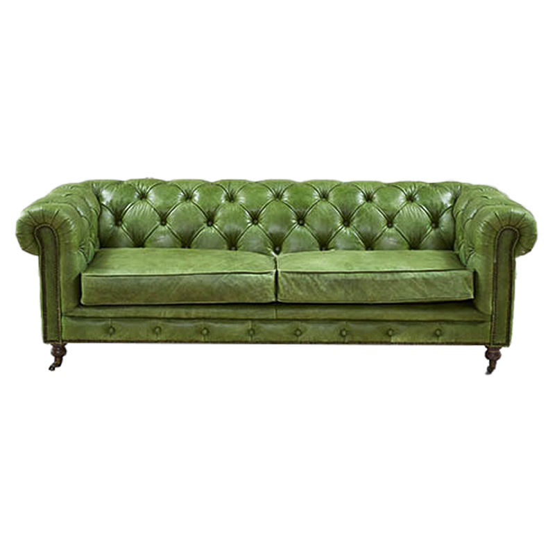 Диван Chesterfield leather Sofa green Зеленый в Санкт-петербурге | Loft Concept 