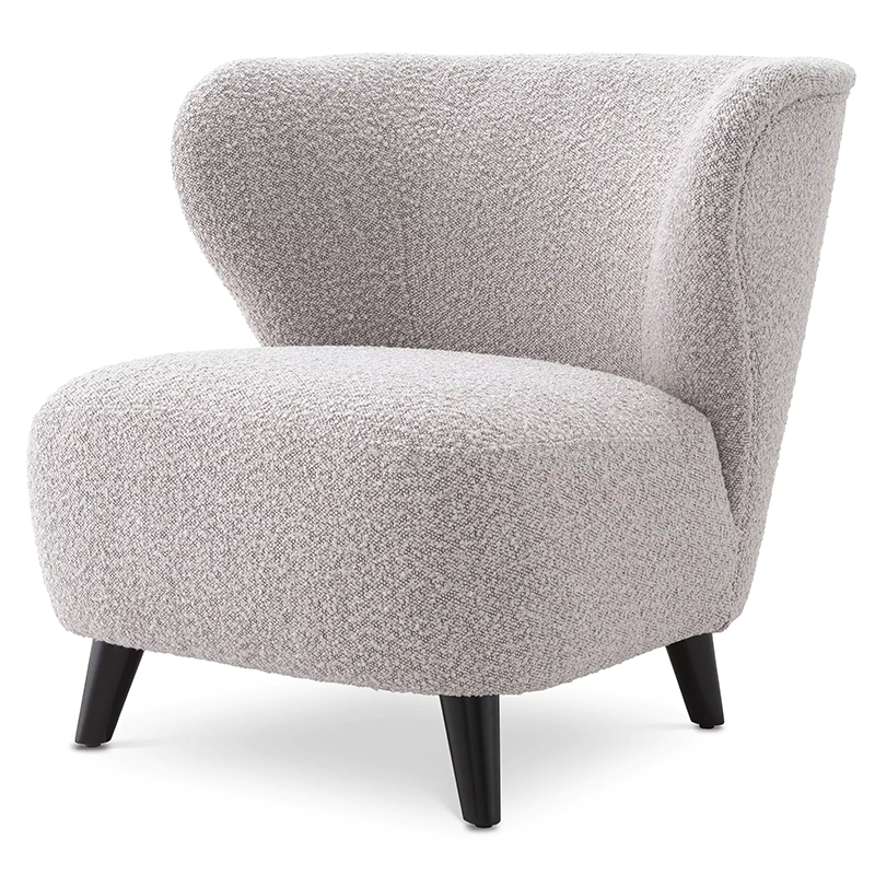 Кресло Eichholtz Chair Hydra Boucle Серый Черный Серый Черный в Санкт-петербурге | Loft Concept 