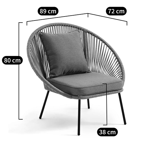 Садовое кресло Аcapulco Grey Chair в Санкт-петербурге