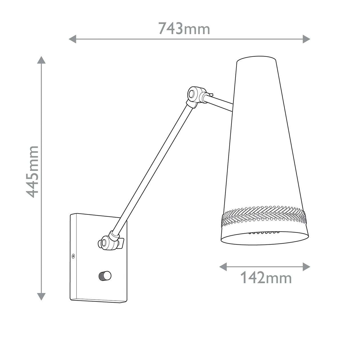 Бра черного цвета с конусным металлическим плафоном Alora в Санкт-петербурге