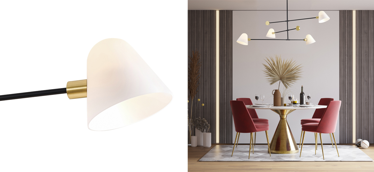 Люстра с белыми матовыми плафонами Wind Bells - фото