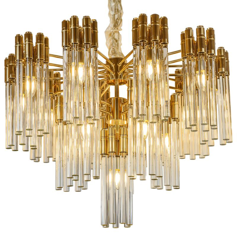 Люстра Contemporary Chandelier Crystal Gold Золотой Прозрачное Стекло в Санкт-петербурге | Loft Concept 