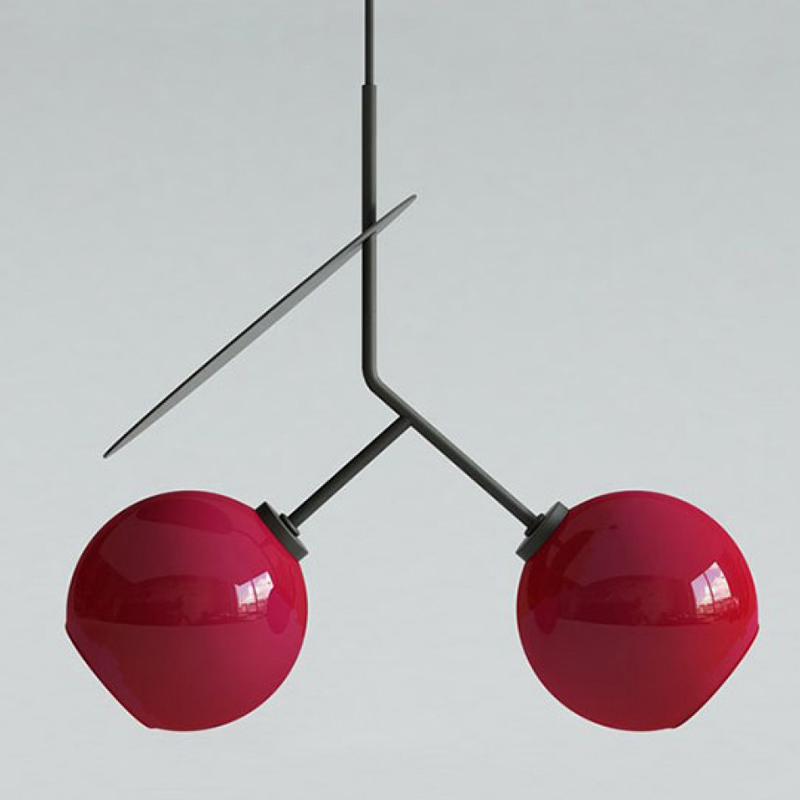 Подвесной светильник Cherry Pendant Double Red Красный Черный в Санкт-петербурге | Loft Concept 