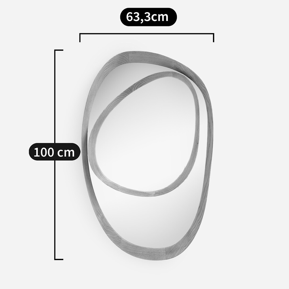 Ассиметричное зеркало в дубовой раме Infinity Symbol в Санкт-петербурге