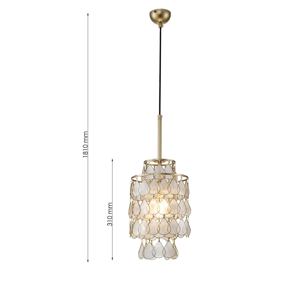 Подвесной светильник с декором из натуральной морской ракушки Iridescent Light в Санкт-петербурге