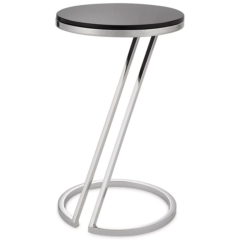 Приставной стол Eichholtz Side Table Falcone Chrome Хром Черный в Санкт-петербурге | Loft Concept 