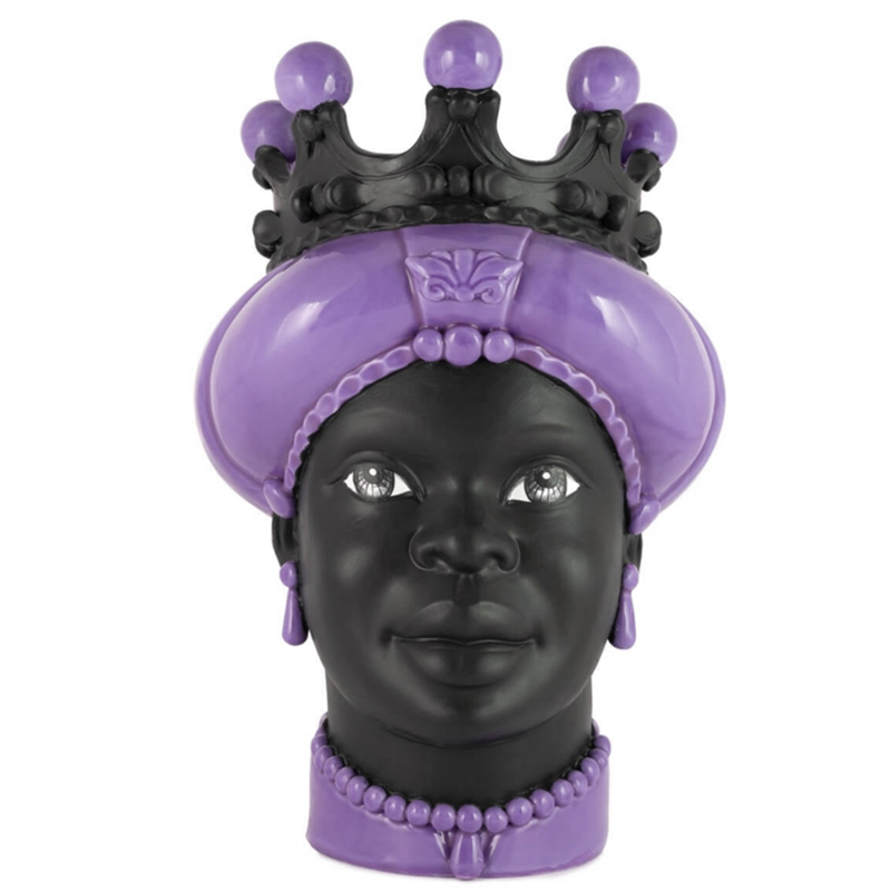 Ваза VASE MORO LADY CROWN DARK purple Черный Сиреневый в Санкт-петербурге | Loft Concept 