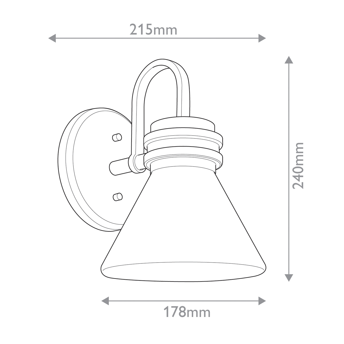 Бра с белым матовым плафоном в форме конуса Kichler в Санкт-петербурге