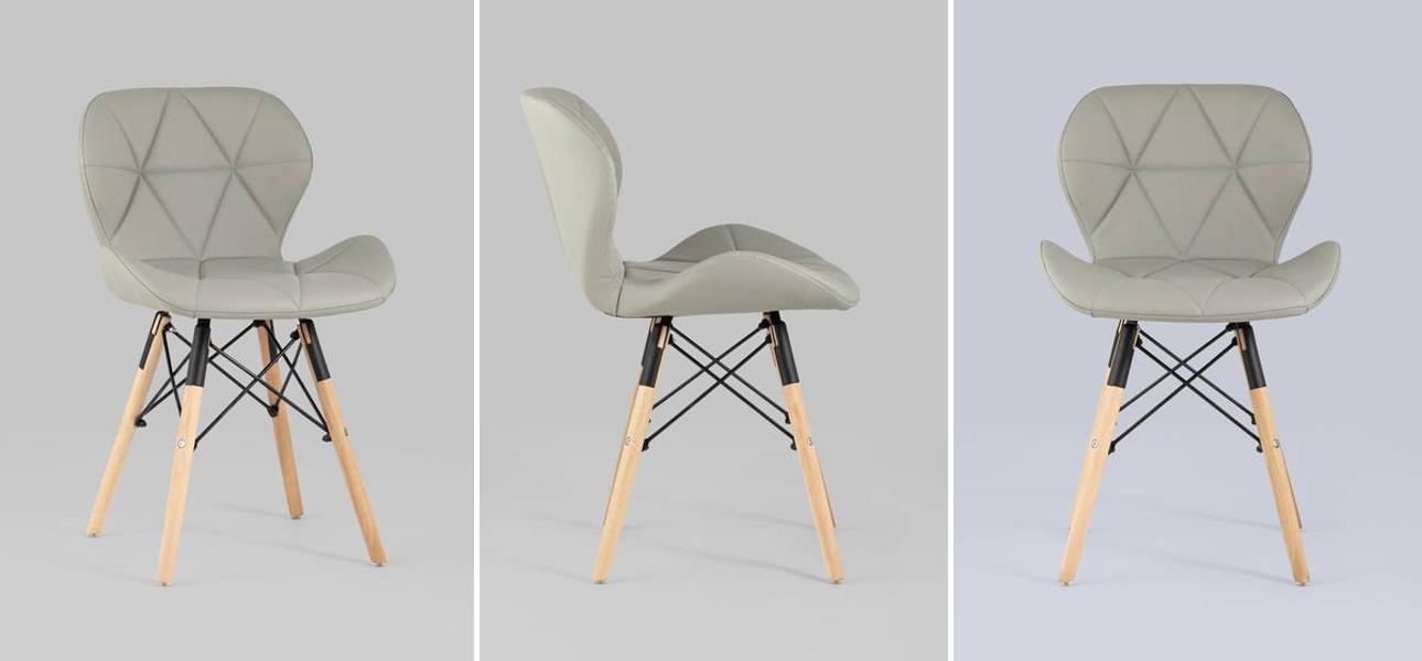 Стул Jeroen Chair Серая Экокожа - фото