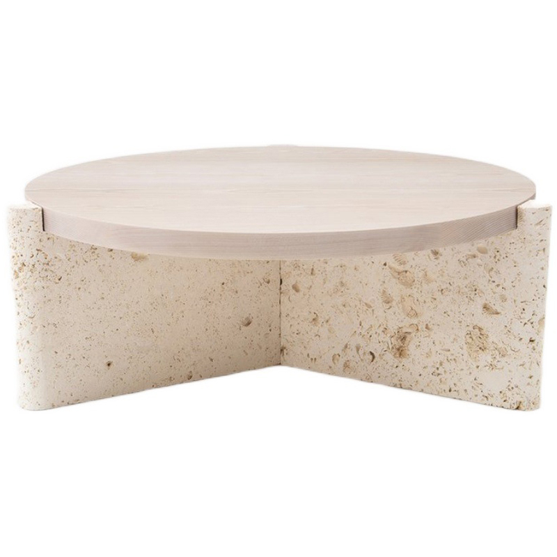 Кофейный стол Isla Travertine Coffee Table Бежевый в Санкт-петербурге | Loft Concept 