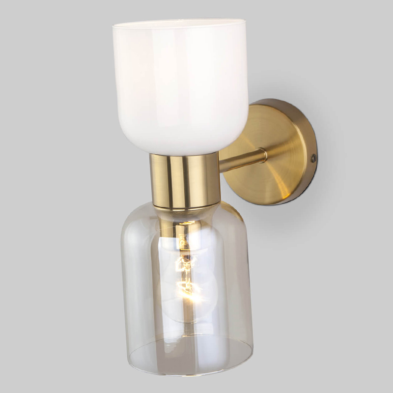 Бра Light maker studio Sconce white and smok brass Латунь Стекло Смок Белый в Санкт-петербурге | Loft Concept 