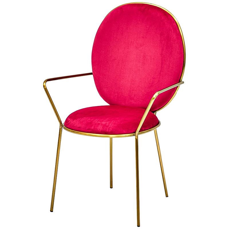 Стул с подлокотниками STAY Chair Fuchsia Фуксия Глянцевое золото в Санкт-петербурге | Loft Concept 