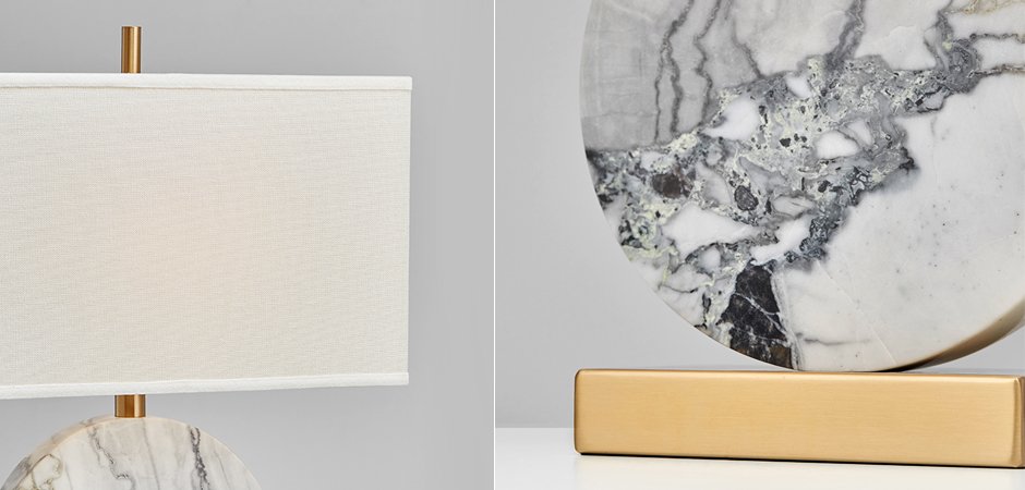 Настольная лампа Lua Grande Table Lamp gray marble Настольная лампа Lua Grande Table Lamp gray marble - Loft-Concept в Санкт-петербурге