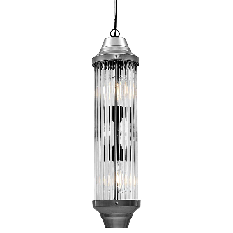 Подвесной светильник Transparent Tubes Pendant Хром Прозрачный в Санкт-петербурге | Loft Concept 