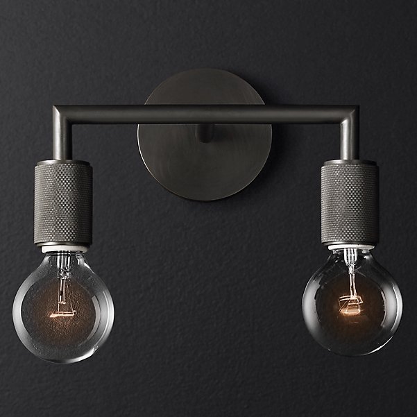 Бра RH Utilitaire Double Sconce Black Темная бронза в Санкт-петербурге | Loft Concept 