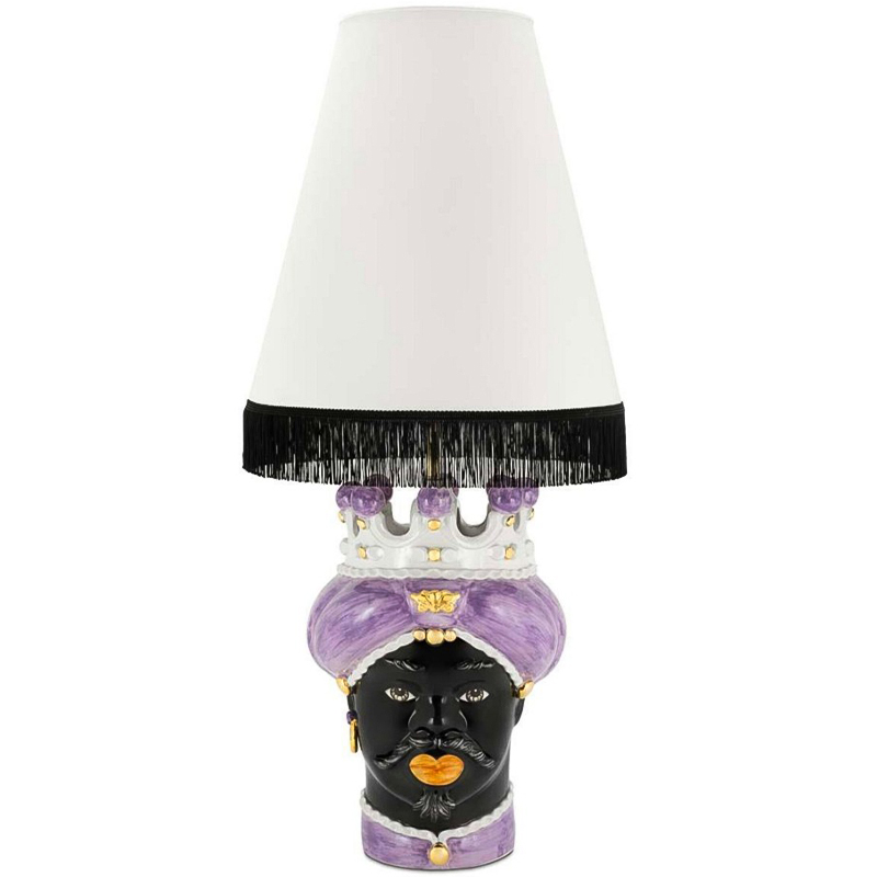 Настольная лампа Table Lamp Moro Man Medium New Violet and White Белый Черный Сиреневый Золотой в Санкт-петербурге | Loft Concept 