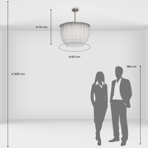 Люстра круглая с прозрачными стеклянными трубками Nembus в Санкт-петербурге