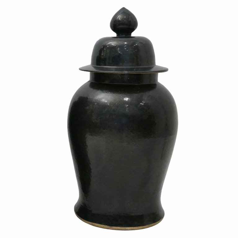 Ваза Black Ceramic Chinese Jars with Lids Черный в Санкт-петербурге | Loft Concept 