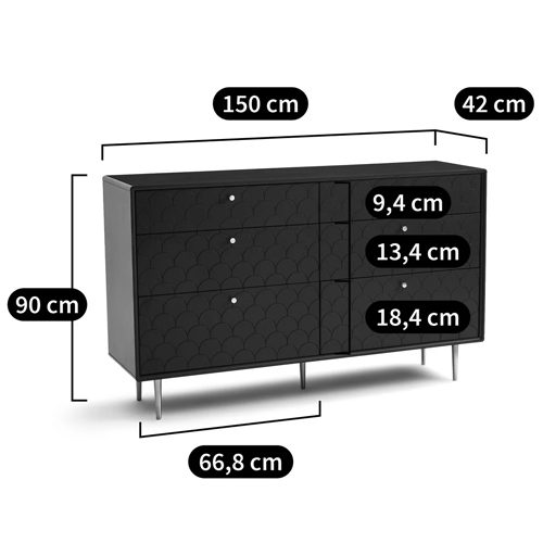 Комод с 6 выдвижными ящиками Scale Ornament Blue Chest of Drawers в Санкт-петербурге