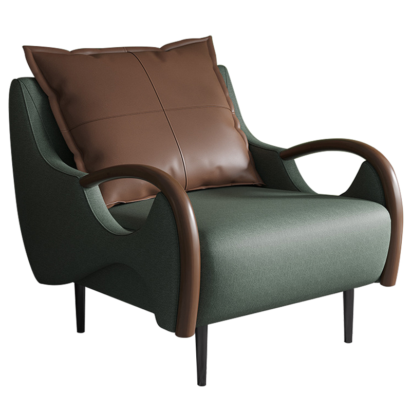 Кресло Oliwier Green Armchair Зеленый Коричневый в Санкт-петербурге | Loft Concept 