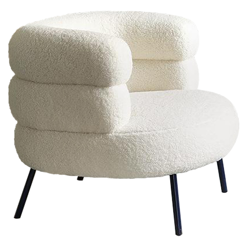 Кресло Boyle White Boucle Armchair Белый Черный в Санкт-петербурге | Loft Concept 