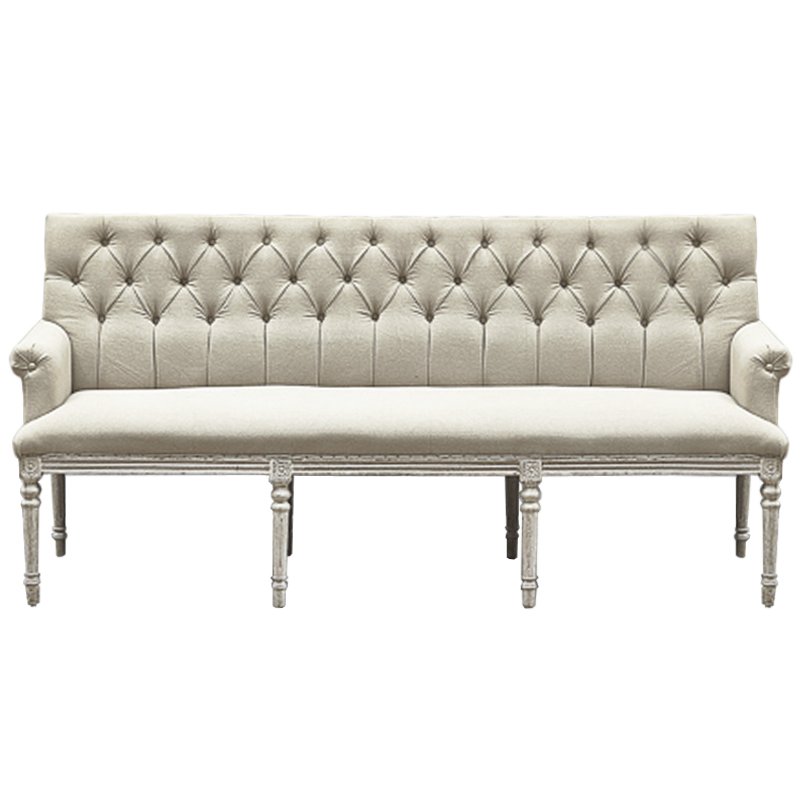 Диван Luxe Soho Dining Bench Sofa ivory ( слоновая кость ) Дерево Серый в Санкт-петербурге | Loft Concept 