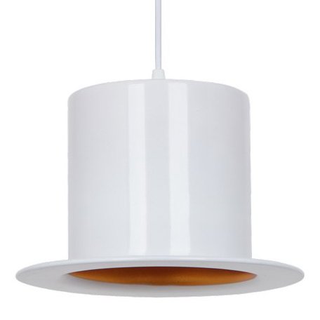 Подвесной светильник Pendant Lamp Banker Bowler Hat White I Белый в Санкт-петербурге | Loft Concept 