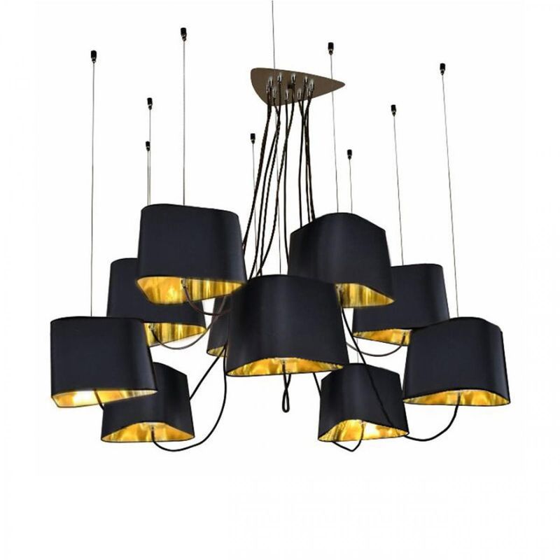 Люстра Designheure Lighting Black 10 плафонов Черный Золотой в Санкт-петербурге | Loft Concept 