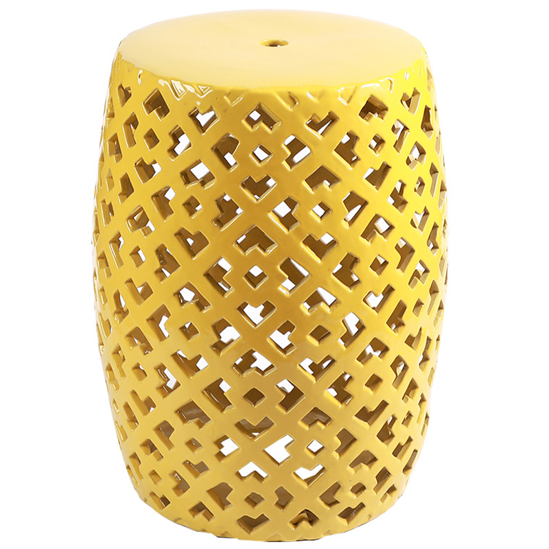 Керамический табурет Yellow Ornament Ceramic Stool Желтый в Санкт-петербурге | Loft Concept 