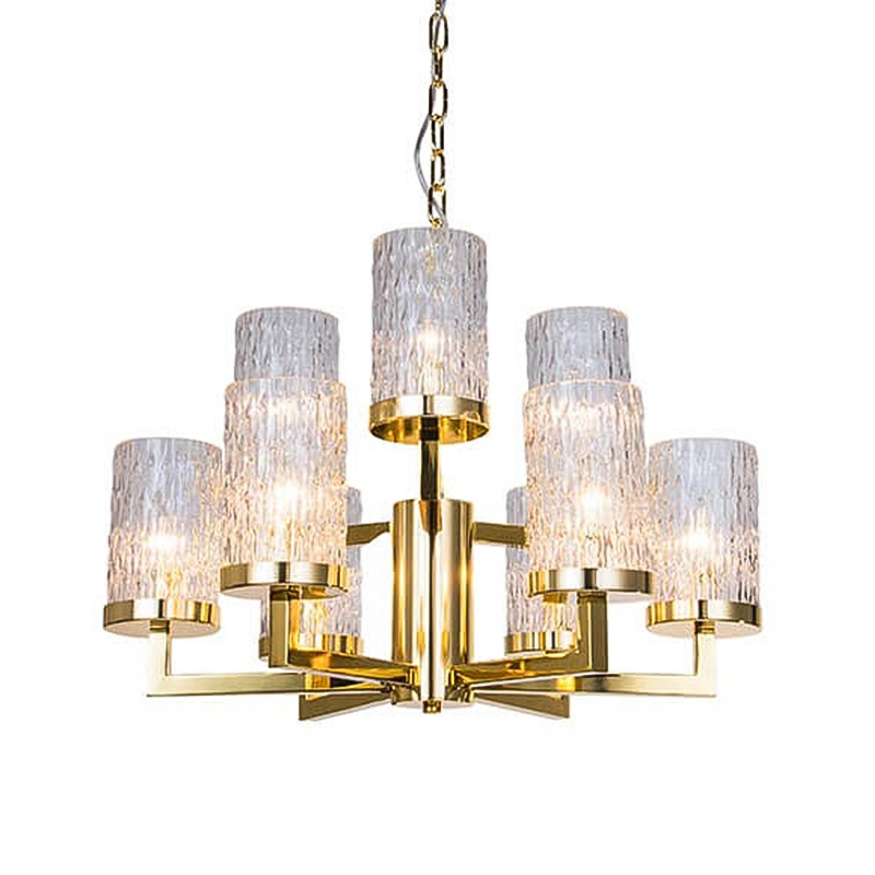 Люстра Estebe Glass Gold Chandelier 9 Прозрачный Золотой в Санкт-петербурге | Loft Concept 