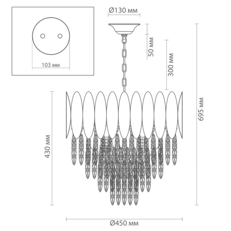 Люстра KEBO KING CHANDELIER four cascades D 45 в Санкт-петербурге