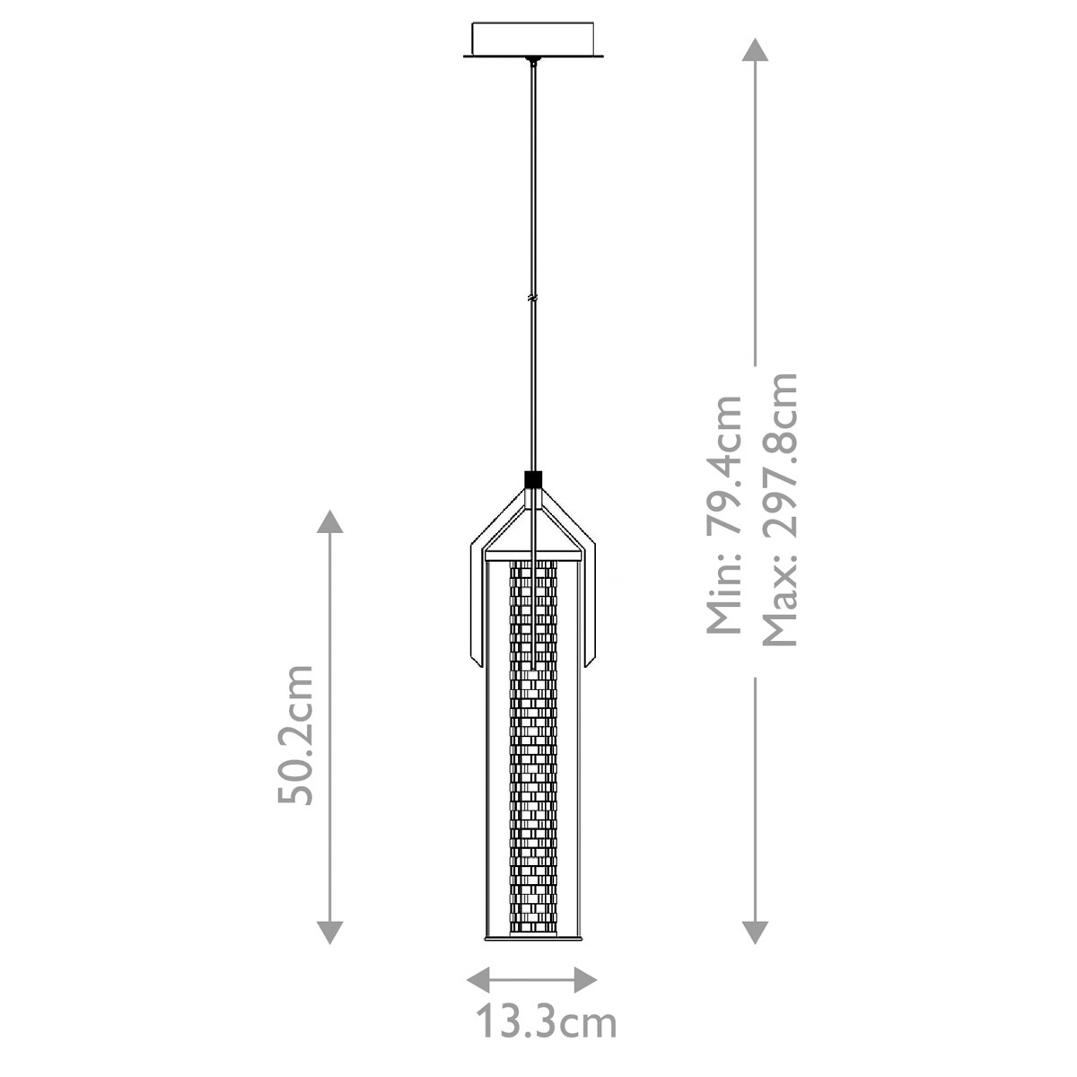 Подвесной светильник хромированного цвета с прозрачным цилиндрическим стеклянным плафоном Eurofase в Санкт-петербурге