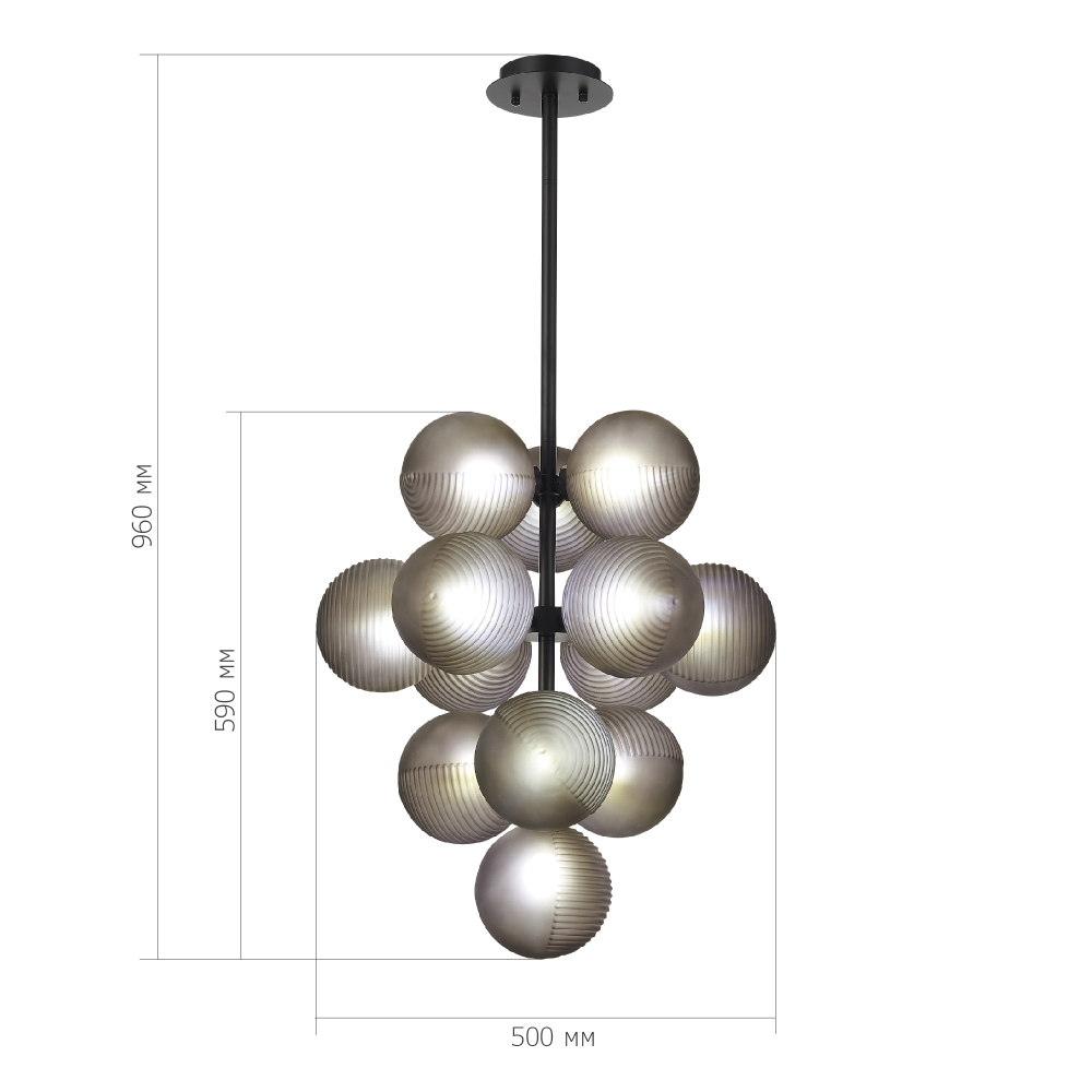 Люстра в форме виноградой грозди Inflorescence в Санкт-петербурге