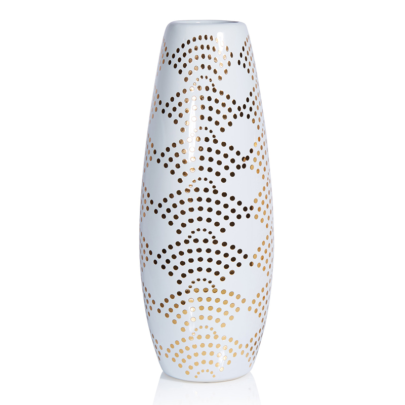 Ваза Amory Vase gold dots Золотой Белый в Санкт-петербурге | Loft Concept 