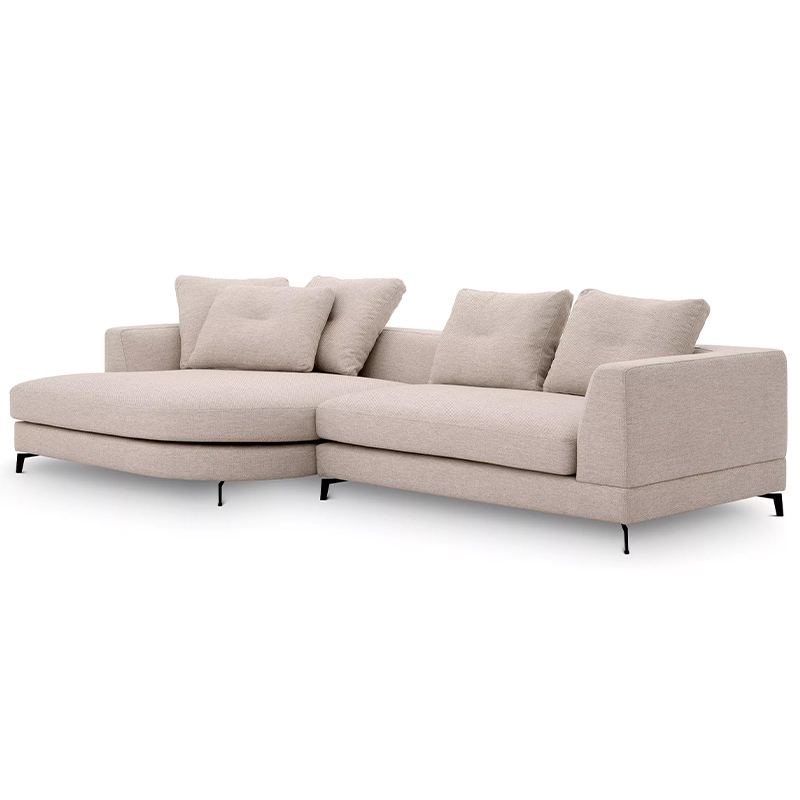 Диван Eichholtz Sofa Moderno S Left Бежевый Черный в Санкт-петербурге | Loft Concept 