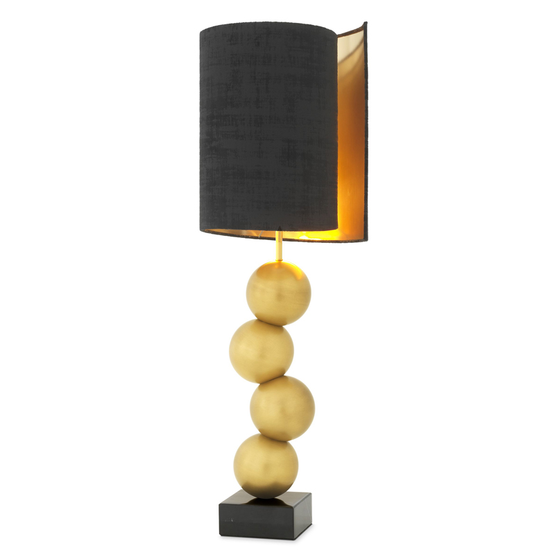 Настольная лампа Eichholtz Table Lamp Aerion Brass Черный Латунь Античная полированная Черный Мрамор Nero в Санкт-петербурге | Loft Concept 