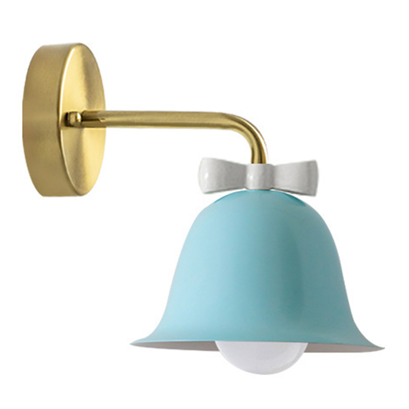 Бра Колокольчик Bell with Bow Blue Wall Lamp Голубой Золотой Голубой Белый в Санкт-петербурге | Loft Concept 