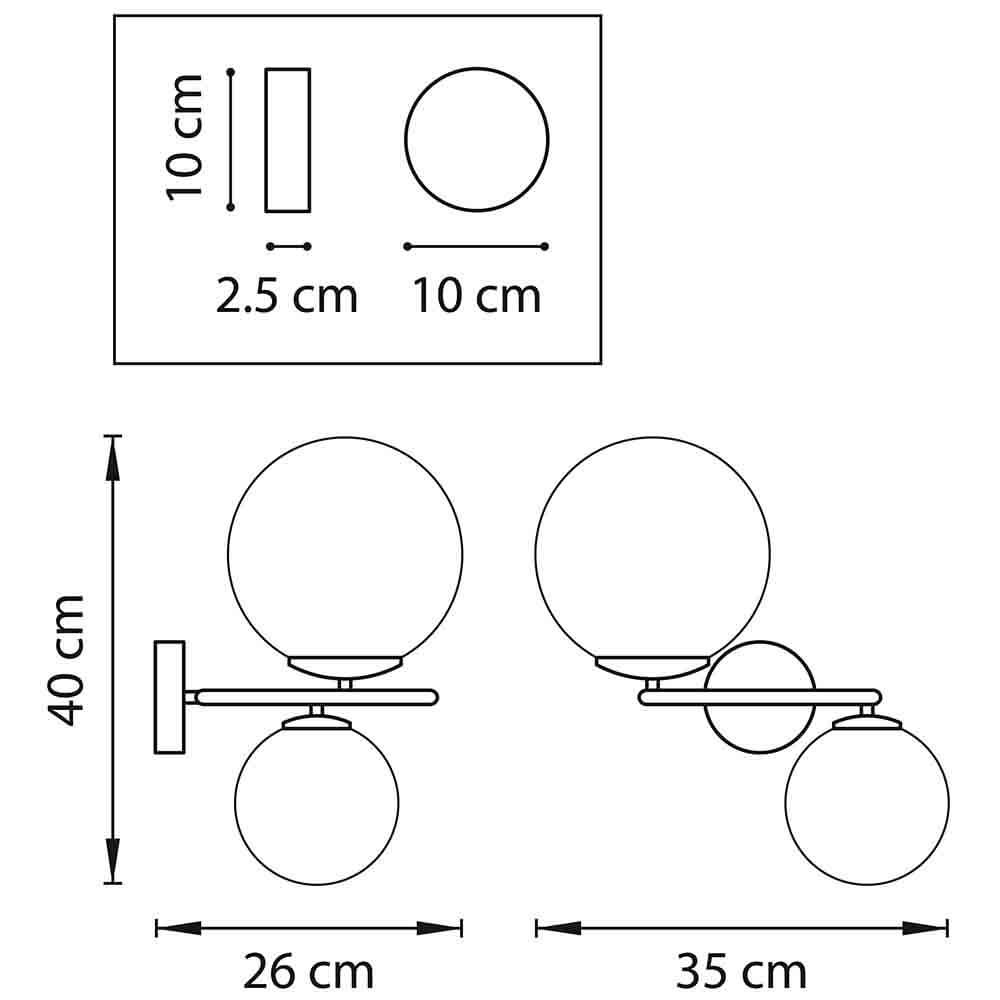 Бра Bubbles on Ring Sconces Black в Санкт-петербурге