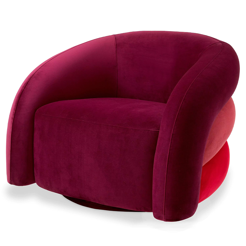 Кресло Eichholtz Chair Novelle Bordeaux Red Velvet Бургундский красный Коралловый Красный в Санкт-петербурге | Loft Concept 