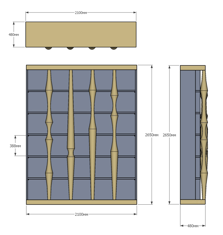 Стеллаж Oak Columns & Blue в Санкт-петербурге