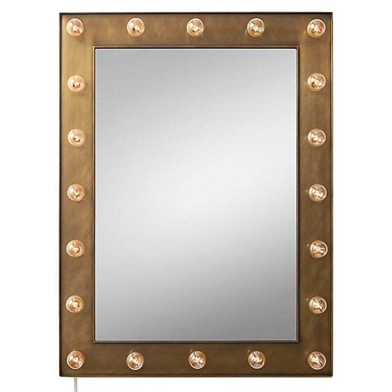 Зеркало с подсветкой Restoration Hardware ILLUMINATED Mirror brass Латунь сатинированная в Санкт-петербурге | Loft Concept 