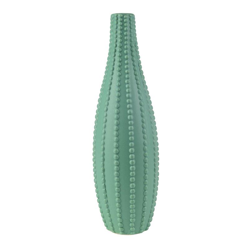 Ваза Ribbed Vase Narrow Throat turquoise 34 Бирюзовый в Санкт-петербурге | Loft Concept 