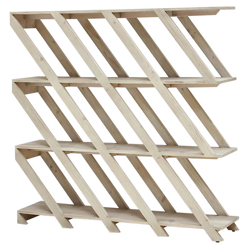 Стеллаж Diagonal Loft Wood Rack Древесина ivory ( слоновая кость ) в Санкт-петербурге | Loft Concept 