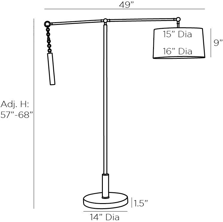 Торшер Arteriors NEWARK FLOOR LAMP Black в Санкт-петербурге