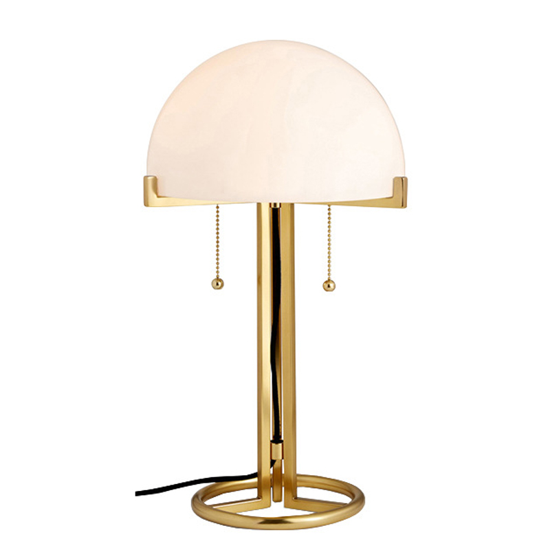 Настольная лампа White Dome Table Lamp Глянцевое золото Белый в Санкт-петербурге | Loft Concept 