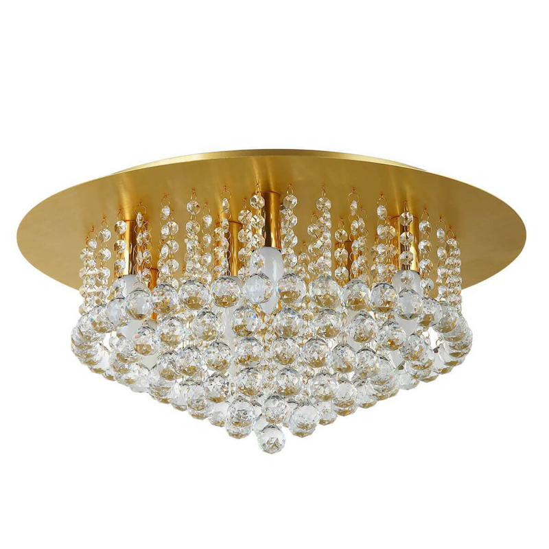 Потолочный светильник Cascade Chandelier Crystal 55 Глянцевое золото Прозрачное Стекло в Санкт-петербурге | Loft Concept 