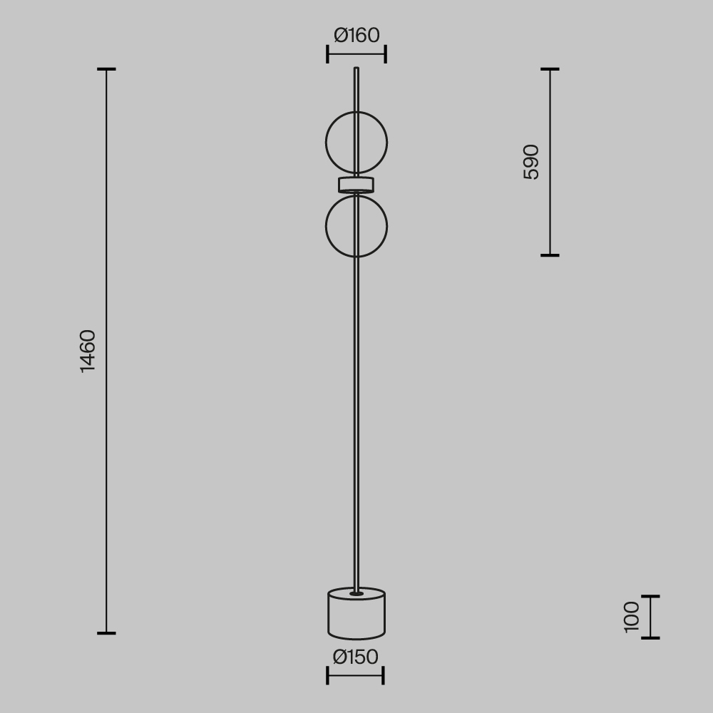 Напольный торшер светодионый Double Moon 3000К 15Вт в Санкт-петербурге