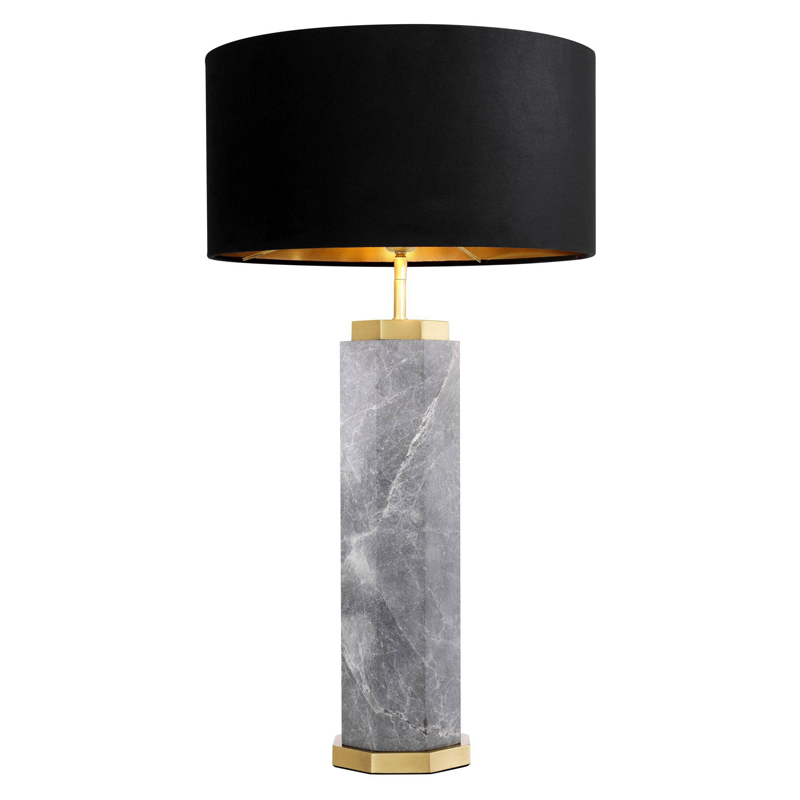 Настольная лампа Eichholtz Table Lamp Newman Grey Латунь Античная полированная Серый Черный в Санкт-петербурге | Loft Concept 