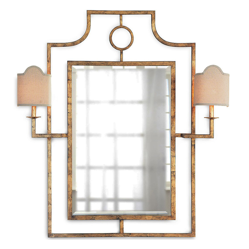 Зеркало с бра Mirror with Sconces Dairile Gold Золотой в Санкт-петербурге | Loft Concept 