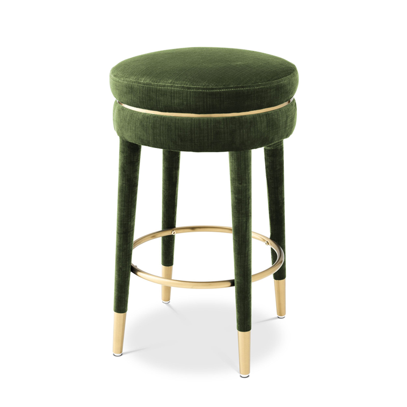 Полубарный стул Eichholtz Counter Stool Parisian green Зеленый Латунь в Санкт-петербурге | Loft Concept 